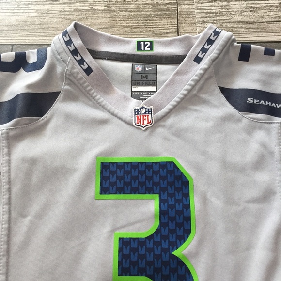 Nike On Field Seattle Seahawks NFL Wilson Football Jersey Youth M (10-12) Gray - Picture 6 of 8